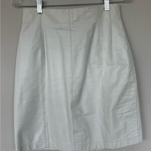 Women's Vintage White Leather Skirt 022
